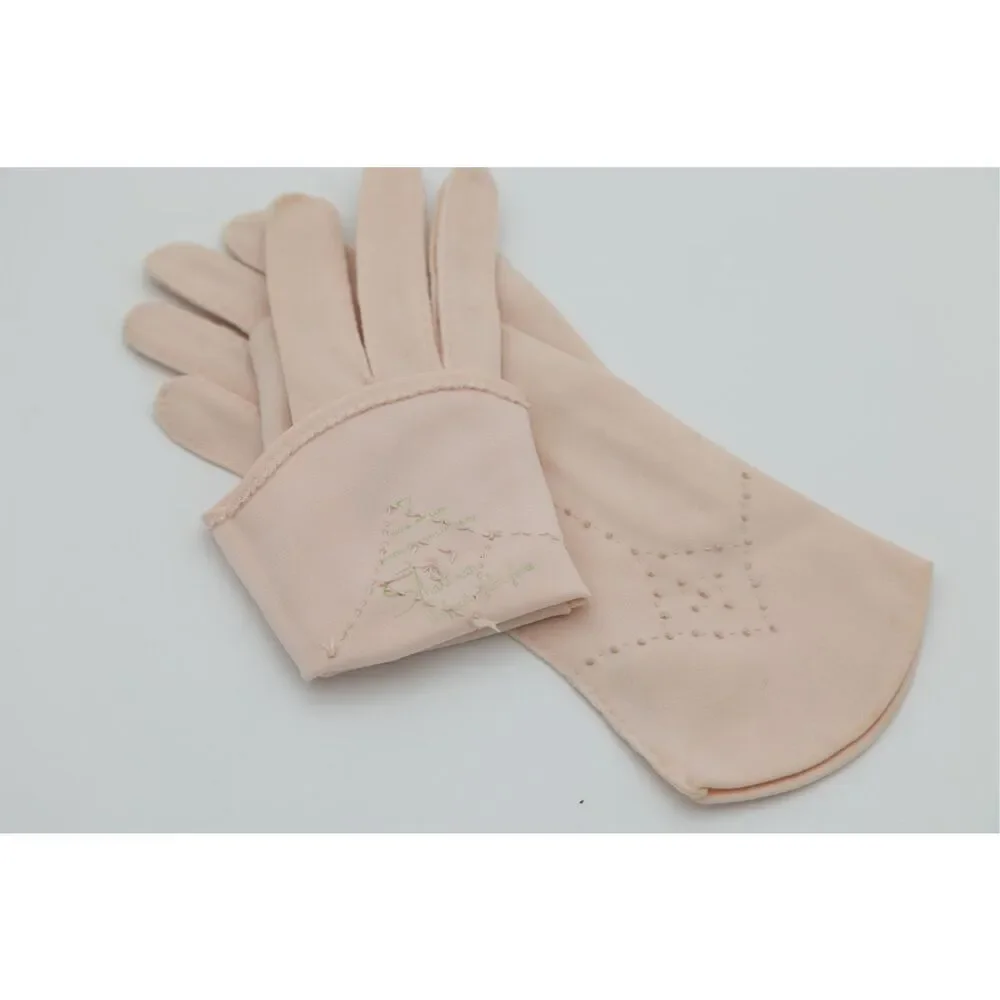 1950s‎ Vintage Blush Pink Dress Gloves Size 6 1/2 Wear Right Gloves